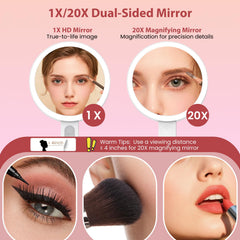 Granarbol makeup mirror with 3-color lighting modes for accurate skin tone in any environment