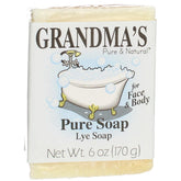 Grandma's Pure Lye Soap Bar lather closeup shows gentle cleansing for sensitive skin.