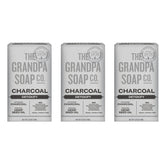 The Grandpa Soap Company charcoal bar box front highlights vegan detox cleanse for daily skin care