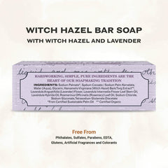 Closeup of The Grandpa Soap Company Witch Hazel Bar Soap with witch hazel and lavender