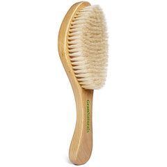 GranNaturals soft-bristle 360 wave brush close-up for smoothing and finishing hair.