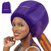 Granteva bonnet hair dryer attachment purple cap for hands-free drying and even heat.