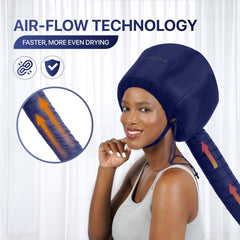Granteva hair dryer bonnet long hose allows flexible movement while drying.