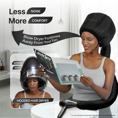 Granteva hooded hair-dryer attachment features a long hose for flexible setup.