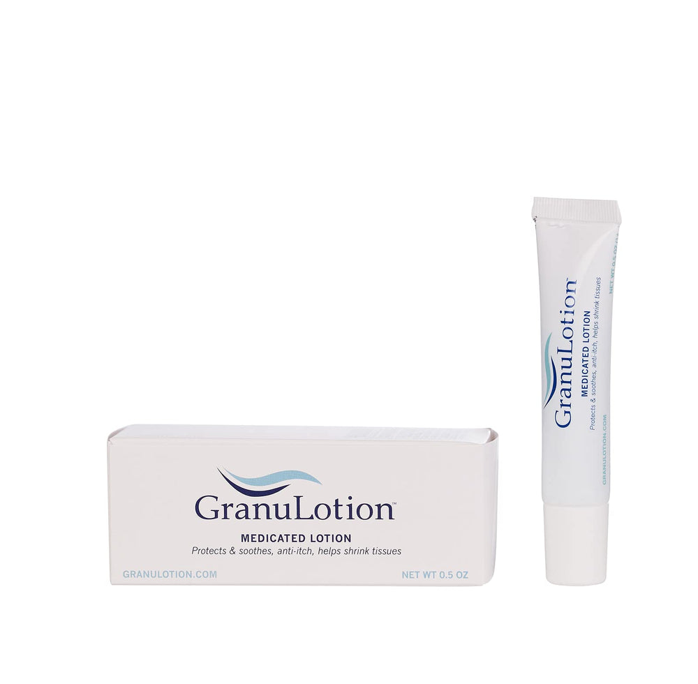 GranuLotion medicated lotion tube 0.5oz—compact packaging for on-the-go skin care