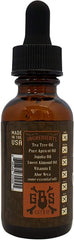 Grave Before Shave packaging for Caramel Mocha Beard Oil shows all-natural formula.