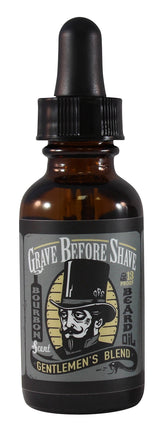 Grave Before Shave Gentlemen's Blend beard oil bottle conditions beard and skin.