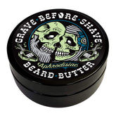 Grave Before Shave leather cedar beard butter jar for conditioning and itch relief.