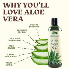 Green Leaf Naturals aloe vera gel clear gel with lightweight feel