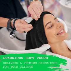 GREEN LIFESTYLE 16x27 black bleach-proof towel ideal for drying hair and wiping equipment