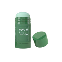 Green Mask Stick face-application shows easy cleansing for refreshed skin