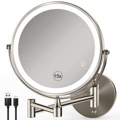 GreenFrom magnifying mirror 1x view for everyday makeup routine.