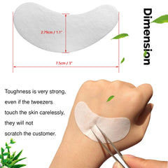 GreenLife hydrogel eye patches applied for soothing moisture and comfort during eyelash services.