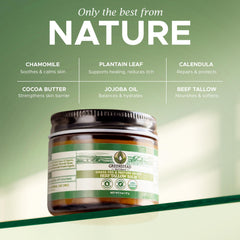 Greenstead Naturals jojoba oil blend shown being applied for balanced hydration