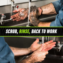 Grip Clean clay-infused technology pumice action lifts dirt while protecting skin