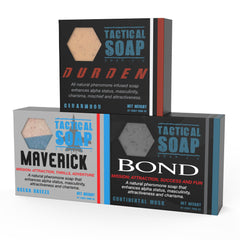 Grondyke Tactical Soap pack with three bars for varied grooming routines.