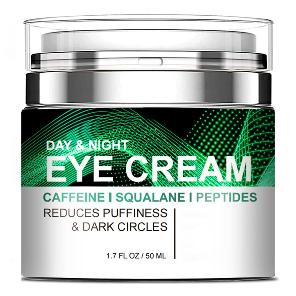 Grospe crema de ojos cafeína en frasco para reducir ojeras e hinchazón.