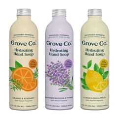 Grove Co lemon eucalyptus refill highlights refreshing scent and hydration benefits