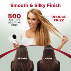 GroWell Growell ionic hair dryer settings display shows two speeds and three heats