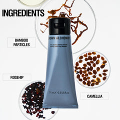 Grown Alchemist Polishing Exfoliant glucomannan extract shown for natural exfoliation