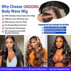 GRQGRQ Brazilian virgin hair wig unprocessed and comfortable against skin