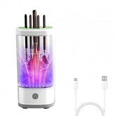 Gsiollvderbarley electric makeup brush cleaner in action, fast UV-C cleaning and drying.