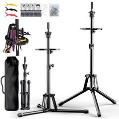 GSOW Wig Stand Tripod Base shows reinforced construction for stable wig mounting.
