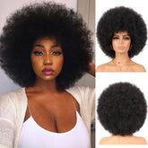 G&T Wig 70s Afro curly wig full look shows natural volume and movement for daily wear.