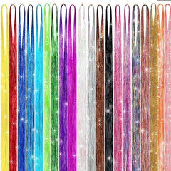 GTTUKK Hair Tinsel Kit shows 20 colors for versatile styling options
