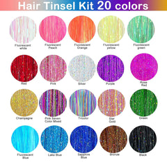 GTTUKK Hair Tinsel Kit features 6000 strands for full, light-catching shine