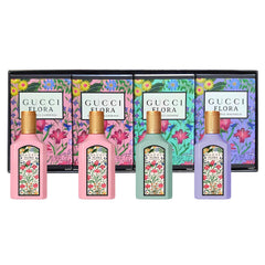 Gucci Flora Gardenia mini splash bottle close-up for everyday fragrance sampling.
