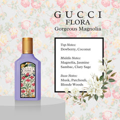 Gucci Flora Magnolia mini splash bottle ideal for on-the-go wear.
