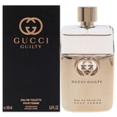 Gucci Guilty Eau de Toilette bottle front shows refined design for modern confidence.