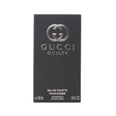 Gucci Guilty for Men bottle front view ideal for day-to-night versatility.