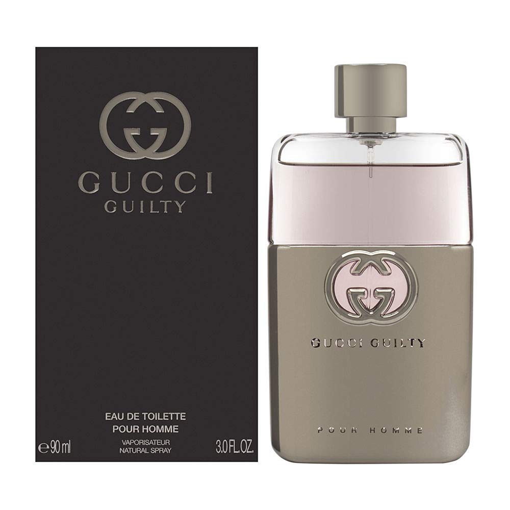 Gucci Guilty Men EDT bottle highlights bold fragrance for everyday confidence.