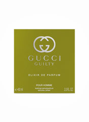 Gucci Guilty Men Elixir packaging box, ideal gift-ready presentation for special occasions.
