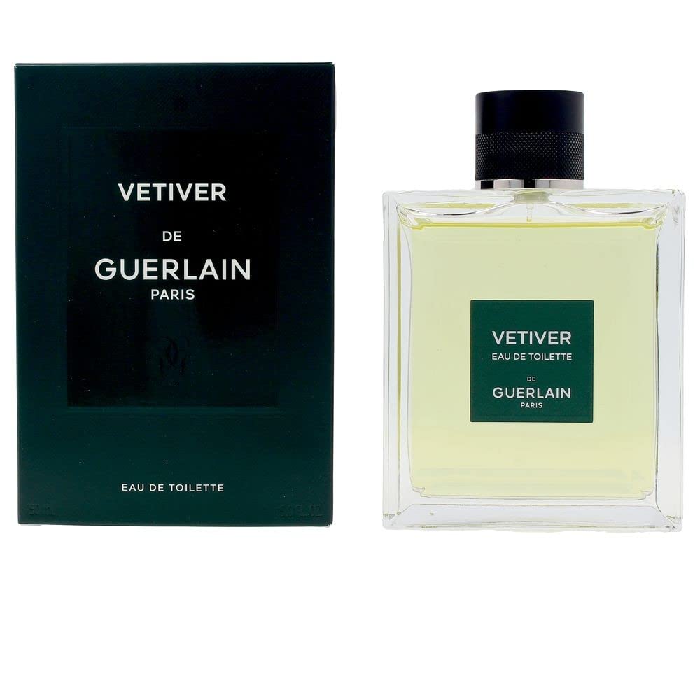 Guerlain Vetiver EDT bottle showcasing woody aromatic scent for refined daytime wear.