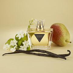 Guess Seductive heart notes jasmine and orange flower illustrate a soft, romantic middle.