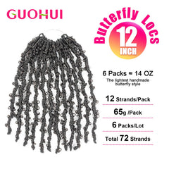 GUOHUI butterfly locs pre-looped hair for quick installation.