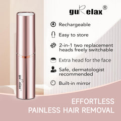 Gurelax USB rechargeable face hair remover designed for convenient charging anywhere.