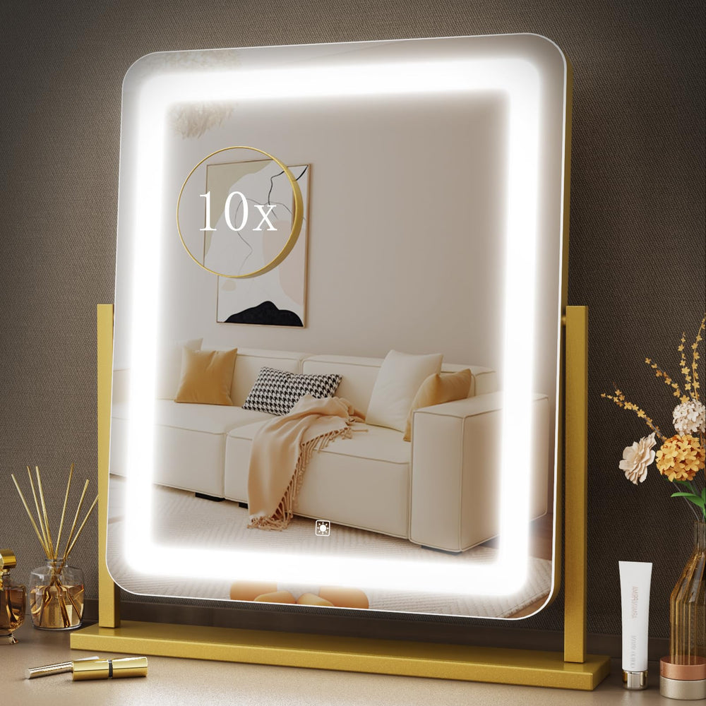 Gvnkvn lighted makeup mirror front view providing even illumination for daily makeup.