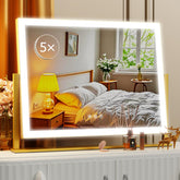 Gvnkvn lighted makeup mirror front view with even illumination for makeup