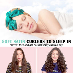 Gwabee 70-inch satin curling rod set laid out for long-hair volume.