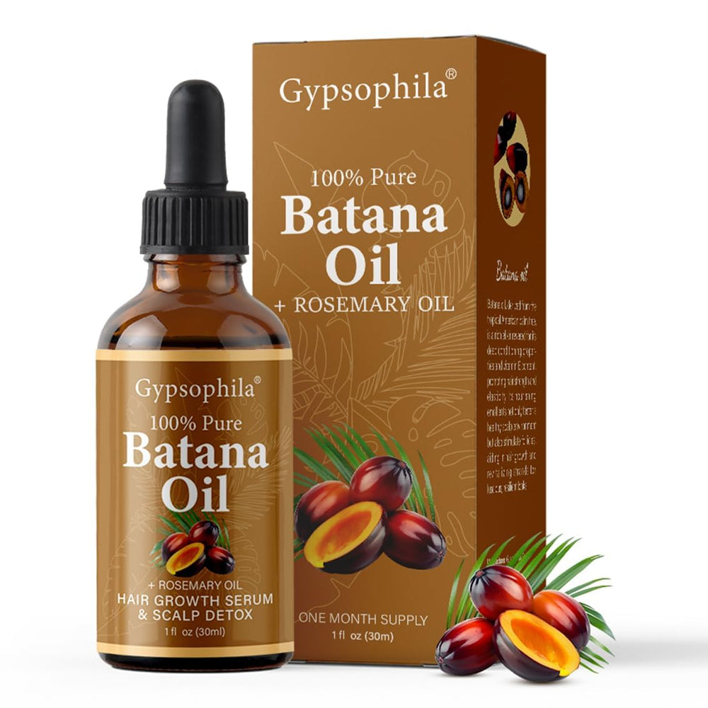 Gypsophila Batana Oil bottle image promoting pure scalp nourishment and hair vitality.