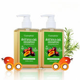 Gypsophila batana oil shampoo bottle with rich lather for nourished hair.