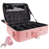 gzcz large-capacity travel makeup case open view offers easy access to cosmetics during trips