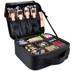 gzcz Travel Makeup Bag main compartment keeps cosmetics organized for easy access.