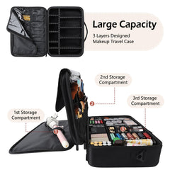 gzcz travel makeup train case with shoulder strap for comfortable hands-free transport