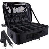 gzcz travel makeup train case shows spacious compartments for organized cosmetics