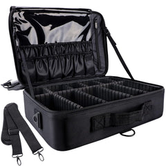 gzcz travel makeup train case shows spacious compartments for organized cosmetics